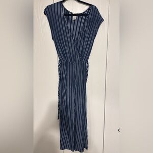 Navy and White Striped Dress